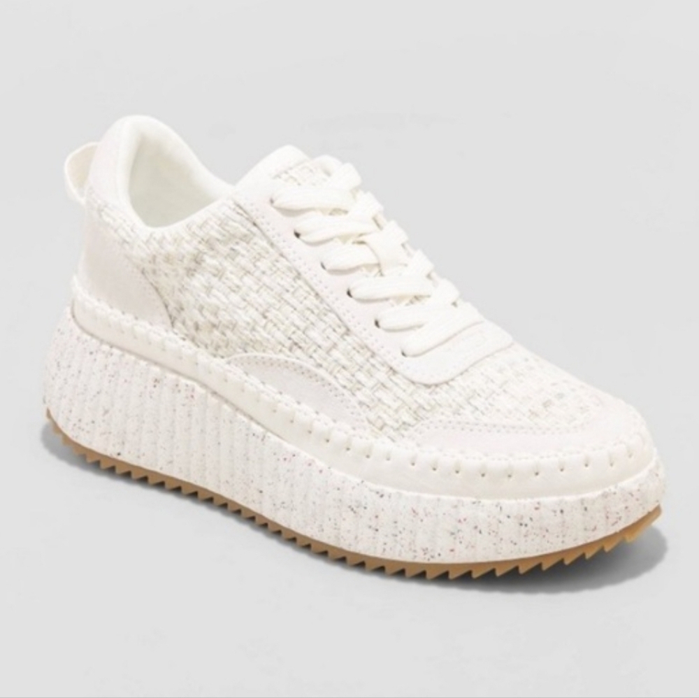 Universal Thread Cream White Platform Knit Sneaker - image 1